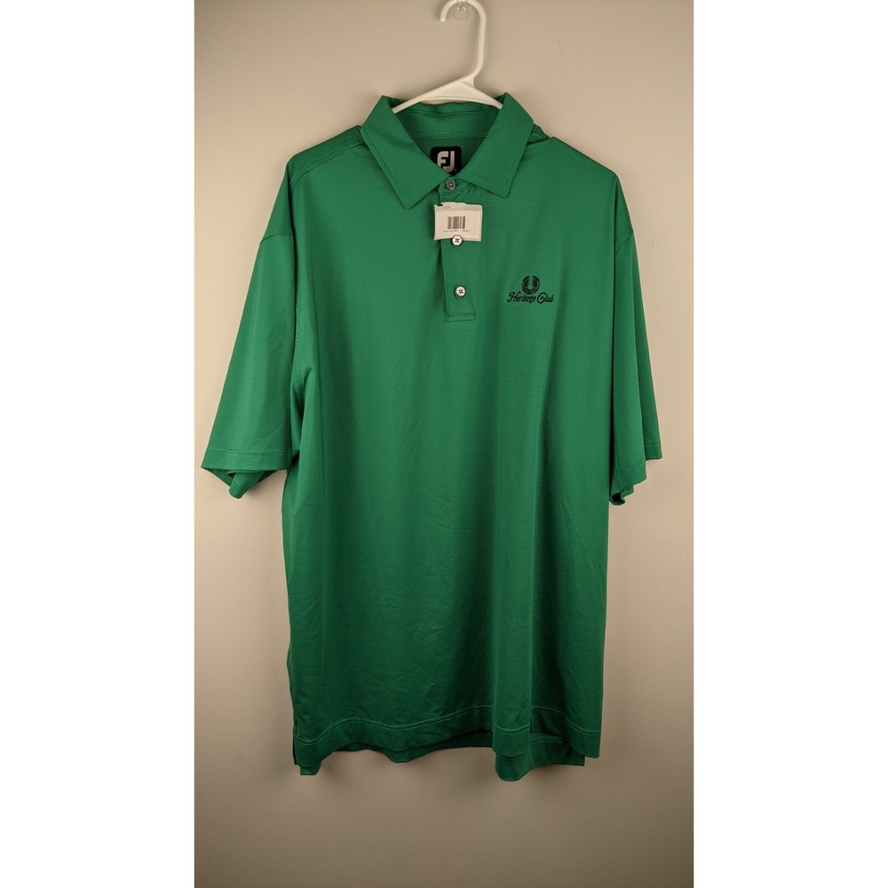 FootJoy Heritage Club Men's Golf Polo Shirt Green Short Sleeve‎ performance XL